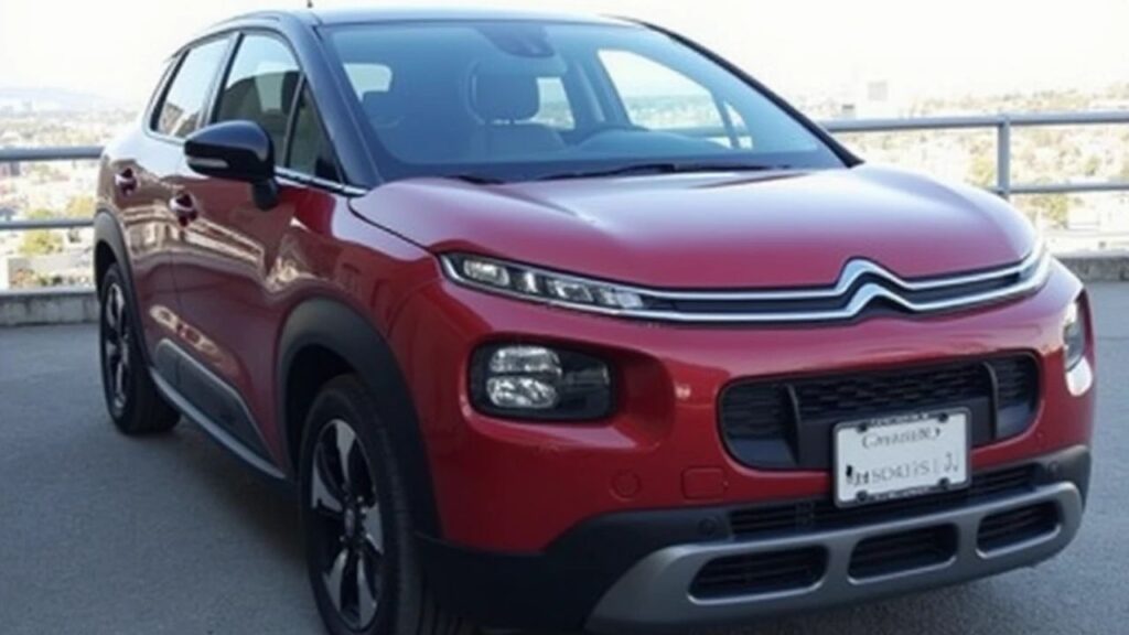 Citroën C4 rojo con motor puretech en una ciudad